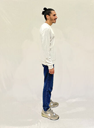 Erkek Bisiklet Yaka Rahat Kalıp 3 iplik Kalın Orta Brooklyn Nakışlı Sweatshirt SPR24SW34