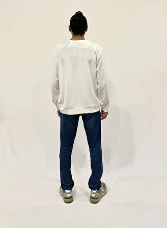 Erkek Bisiklet Yaka Rahat Kalıp 3 iplik Kalın Orta Brooklyn Nakışlı Sweatshirt SPR24SW34