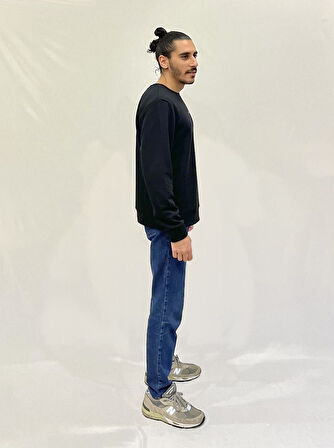 Erkek Bisiklet Yaka Rahat Kalıp 3 iplik Kalın Orta Brooklyn Nakışlı Sweatshirt SPR24SW34