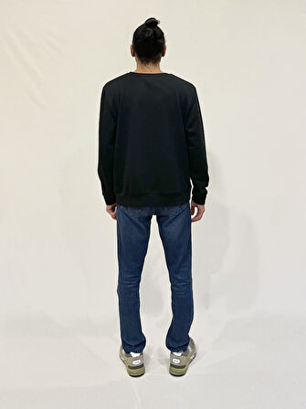 Erkek Bisiklet Yaka Rahat Kalıp 3 iplik Kalın Orta Brooklyn Nakışlı Sweatshirt SPR24SW34