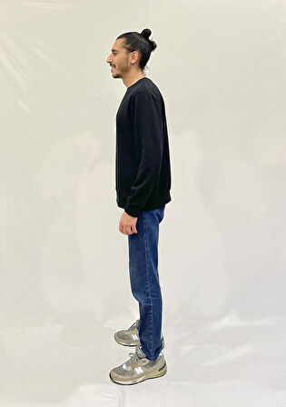 Erkek Bisiklet Yaka Rahat Kalıp 3 iplik Kalın Orta Brooklyn Nakışlı Sweatshirt SPR24SW34
