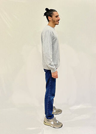 Erkek Bisiklet Yaka Rahat Kalıp 3 iplik Kalın Orta Brooklyn Nakışlı Sweatshirt SPR24SW34