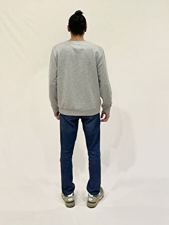 Erkek Bisiklet Yaka Rahat Kalıp 3 iplik Kalın Orta Brooklyn Nakışlı Sweatshirt SPR24SW34