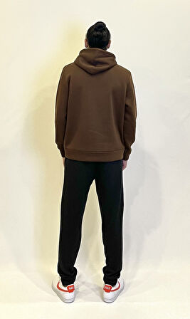 Süperlife Erkek Kapşonlu Rahat Kalıp İçi Polarlı 3 iplik  Kalın Air Nakışlı Swetashırt spr24sw07