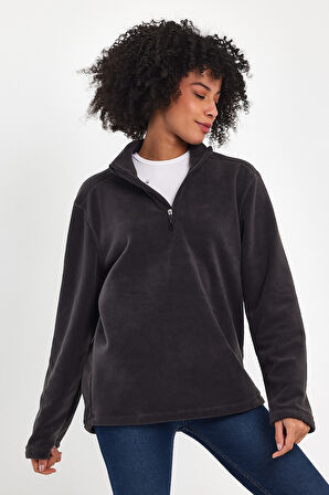 Süperlife Kadın  Rahat Kalıp Softech Polar Yarım Fermuarlı Sweatshırt spr24pwk20