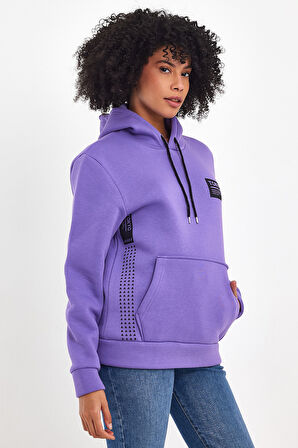 Kadın Kapşonlu Rahat Kalıp İçi Polarlı 3 iplik Tokyo Baskılı SweatShırt spr24swk05