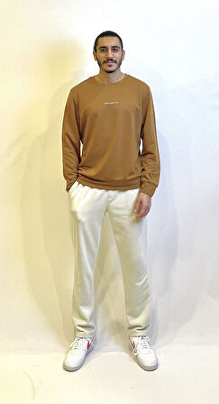 Süperlife Erkek Bisiklet Yaka Regular Fit Brooklyn Baskılı İnce Sweatshirt SPR22SW132