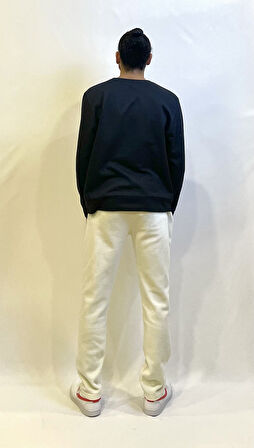 Erkek Bisiklet Yaka Rahat Kalıp 3 iplik Kalın Sweatshirt SPR24SW-36