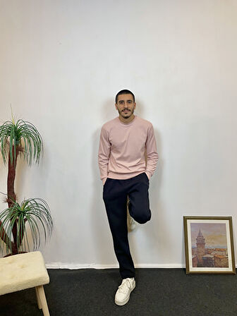 Süperlife Erkek Bisiklet Yaka Slim Fit İnce Sweatshirt SPR 20K17