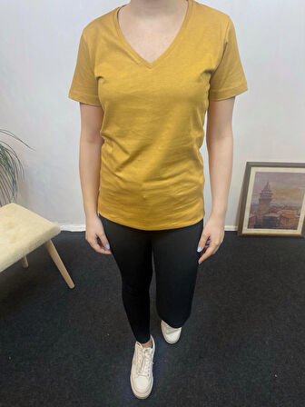 Kadın V Yaka Tişort SPR24tsk246