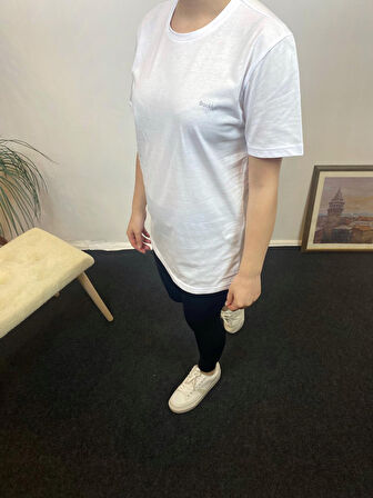 Kadın Bisiklet Yaka Brooklyn Baskılı Tişort  SPR24TSK266