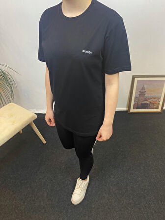 Kadın Bisiklet Yaka Brooklyn Baskılı Tişort  SPR24TSK266