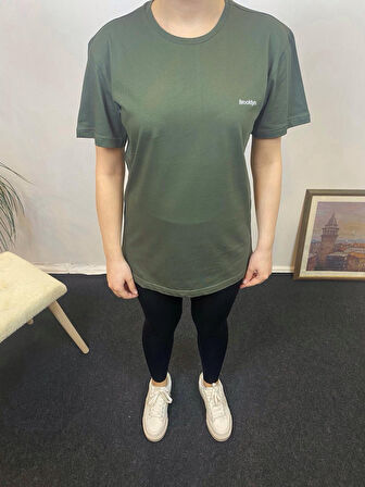 Kadın Bisiklet Yaka Brooklyn Baskılı Tişort  SPR24TSK266