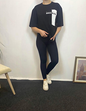 Kadın Bisiklet Yaka W.Brooklyn Baskılı Tişort  SPR21YK21