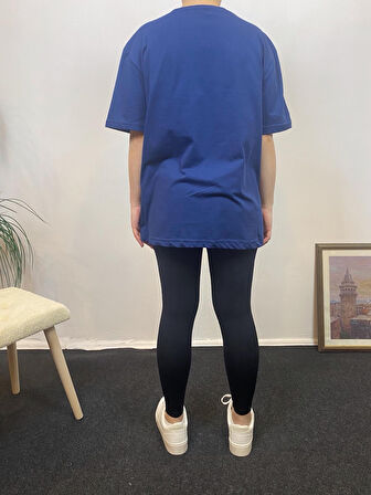 Süperlife Kadın Bisiklet Yaka Standart &Regular Fit  Brookyln Baskılı Tişort SPR21YK27