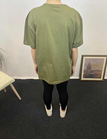 Kadın Bisiklet Yaka Oversize Fit  Tişort SPR24TSk110