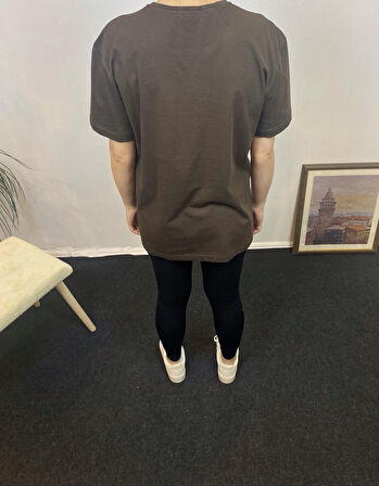 Kadın Bisiklet Yaka Oversize Fit Californıa Baskılı Tişort SPR24tsk304