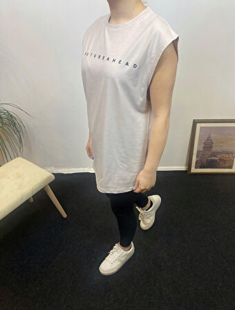 Kadın Bisiklet Yaka Regular Fit Baskılı Tişort SPR24ATk344