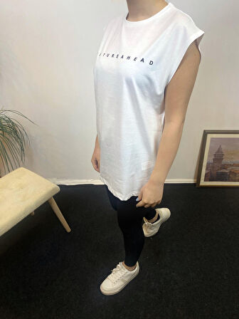 Kadın Bisiklet Yaka Regular Fit Baskılı Tişort SPR24ATk344