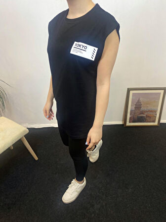 Kadın Bisiklet Yaka Regular Fit Tokyo Baskılı Tişort SPR24ATK345