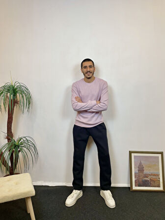 Süperlife Erkek Bisiklet Yaka Slim Fit İnce Sweatshirt SPR 20K17