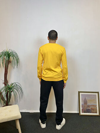 Süperlife Erkek Bisiklet Yaka Slim Fit İnce Sweatshirt SPR 20K17