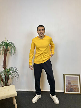 Süperlife Erkek Bisiklet Yaka Slim Fit İnce Sweatshirt SPR 20K17