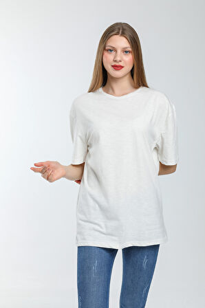 Süperlife Kadın Bisiklet Yaka Standart &Regular Fit Tişort spr21yk30