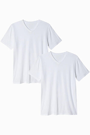 Kadın V Yaka Tshirt SPR24TSK40-2