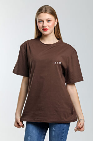 Süperlife Kadın Bisiklet Yaka Regular Fit Baskılı Tişort SPR21YK23