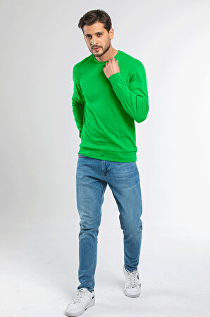 Süperlife Erkek Bisiklet Yaka Slim Fit İnce Sweatshirt SPR 20K17