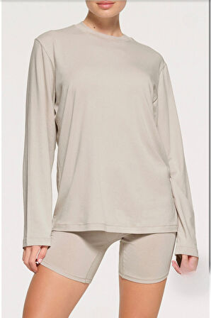 Kadın Bisiklet yaka Uzun kollu Tshırt SPR24TSK41