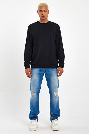 Süperlife Erkek Bisiklet Yaka Regular Fit İnce Sweatshirt SPR 20K30