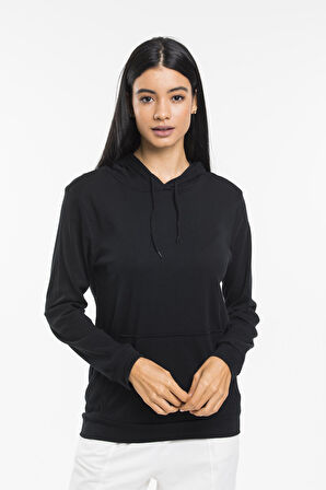 Süperlife Kadın Kapşonlu Regular Fit İnce Sweatshirt spr21k55