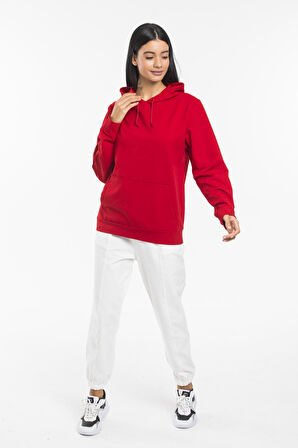 Süperlife Kadın Kapşonlu Regular Fit İnce Sweatshirt spr21k55