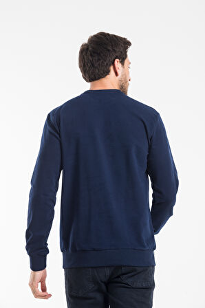 Erkek Bisiklet Yaka Regular Kalıp İnce Air Baskılı Sweatshırt SPR24SW124