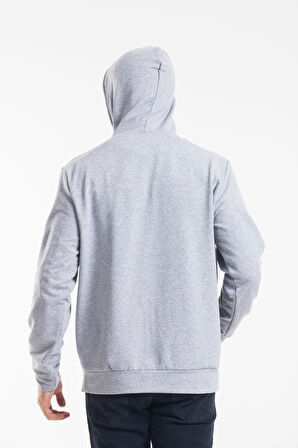 Erkek Kapşonlu Rahat Kalıp İnce El Yazılı Californıa Baskılı Swetashırt spr24sw121