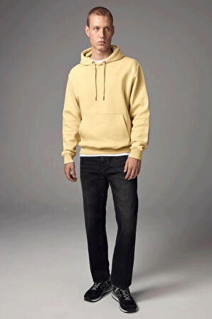 Erkek Kapşonlu Rahat Kalıp İçi Polarlı 3 iplik Kalın SweatShırt spr25sw55