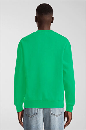 Erkek Bisiklet Yaka Rahat Kalıp 3 iplik İçi Polarlı Kalın Sweatshirt SPR25SW36