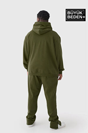 Erkek Orta Brooklyn Baskılı Büyük Beden İnce Kapşonlu Swatshırt SPR25BSW61