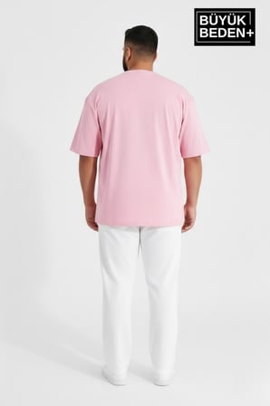 Büyük Beden Erkek Basic Tişört – Pamuklu Düz T-Shirt 3XL-6XL SPR26BTS510