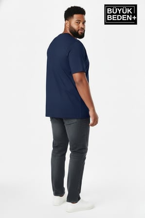Büyük Beden Erkek Basic Tişört – Pamuklu Düz T-Shirt 3XL-6XL SPR26BTS510
