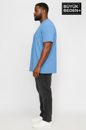 Büyük Beden Erkek Basic Tişört – Pamuklu Düz T-Shirt 3XL-6XL SPR26BTS510