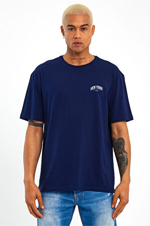 Süperlife Erkek Bisiklet Yaka  New York Baskılı Tshirt SPR25TS29