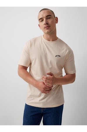 Süperlife Erkek Bisiklet Yaka  New York Baskılı Tshirt SPR25TS29