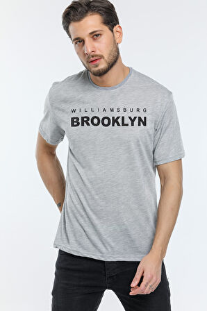 Süperlife Erkek Bisiklet Yaka Willams.Brooklyn Baskılı Tshirt SPR25TS31
