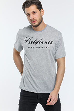 Süperlife Erkek Bisiklet Yaka El Yazılı Brooklyn Baskılı Tshirt SPR25TS32