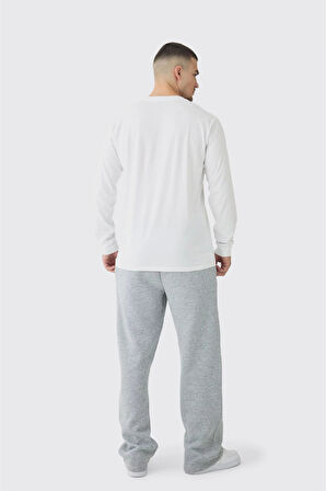 Süperlife Erkek İçi Polarlı 3 iplik Kalın B.Brooklyn Baskılı Eşofman Altı SPR25EA96