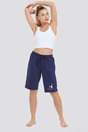 Kadın Yelken Baskılı Standart &Regular Kalıp Şort SPR25SRk083