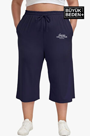 Kadın Büyük Beden Unified Collective Baskılı Standart &Regular Kalıp Şort SPR25BSRK088